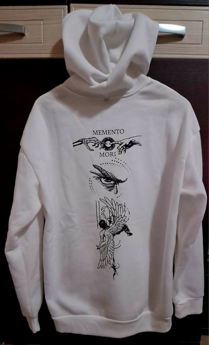 White "Memento Mori" Hoodie