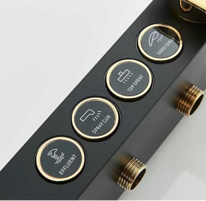 Set Coloana de Dus Premium cu Design Elegant în Negru și Auriu