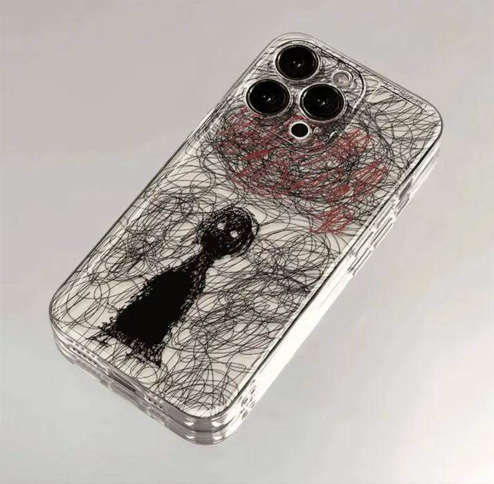 Чехол на iPhone с необычным чёрно-белым дизайном