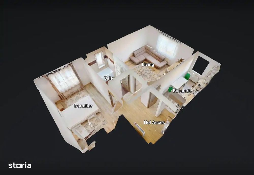 Apartament 2 camere de vanzare, mobilat si utilat, cu parcare privata