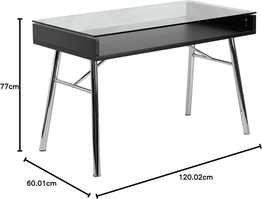 Елегантно бюро изработено с плот от прозрачно закалено стъкло