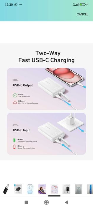 Външна Батерия , Anker Zolo Power Bank, 10,000mAh 30W High-Speed