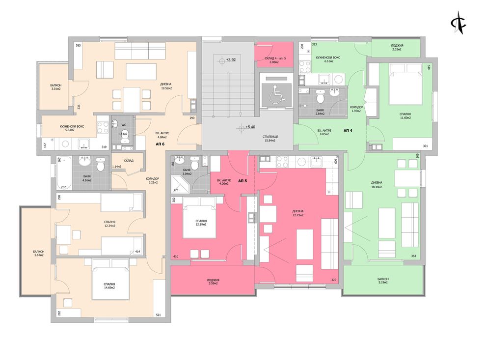 Продава двустаен апартамент с площ 76,77м², лично от инвеститор
