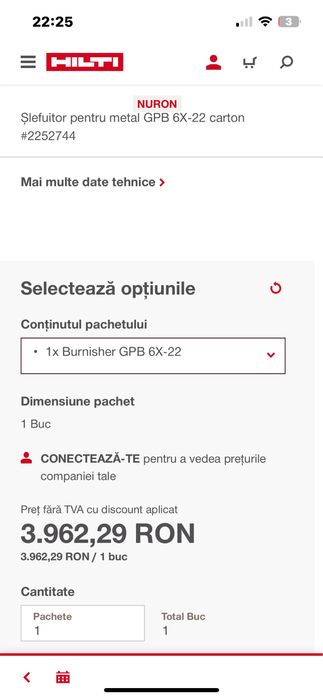 Masina de slefuit Hilti GPB 6X-22 Sigilat