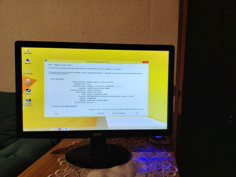 Calculator ASUS gaming cu monitor,tastatura,mouse,boxe si cabluri