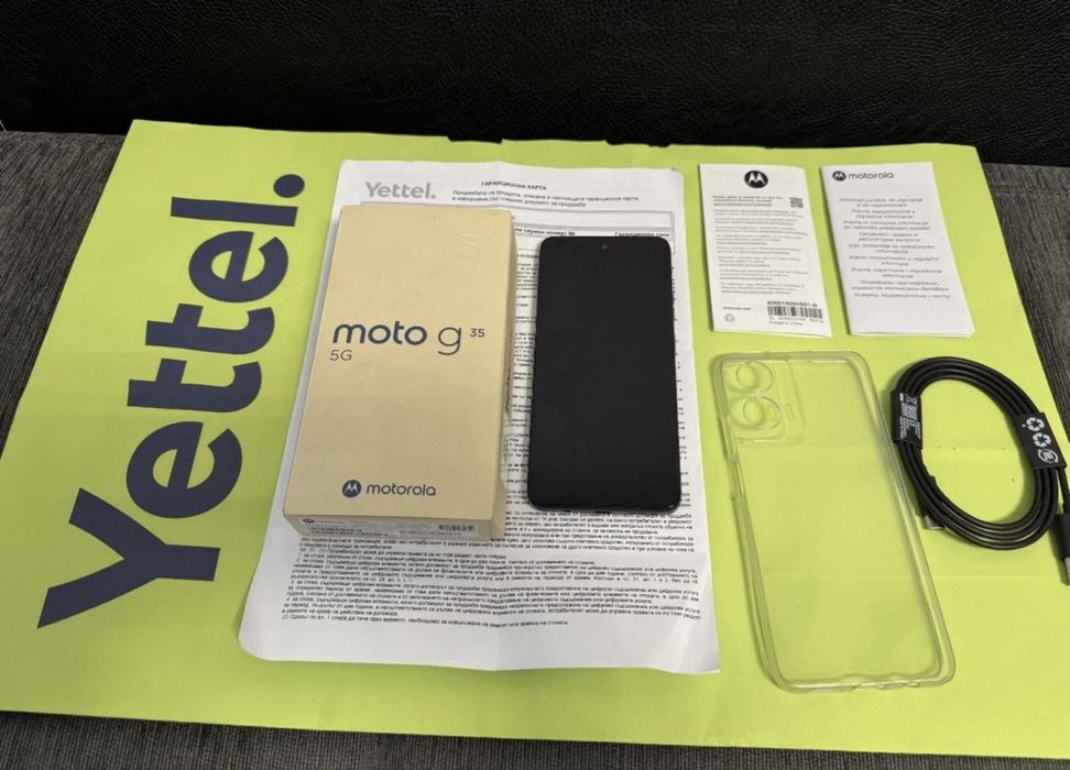 КАТО НОВ 256GB Motorola g35 5G Yettel Гаранция 2028г. Black / Черен