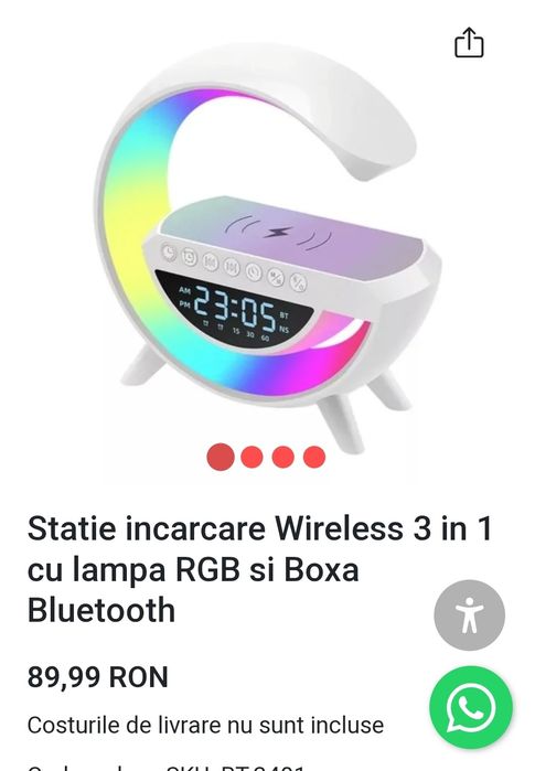 Boxa Bluetooth cu încărcare wireless + radio