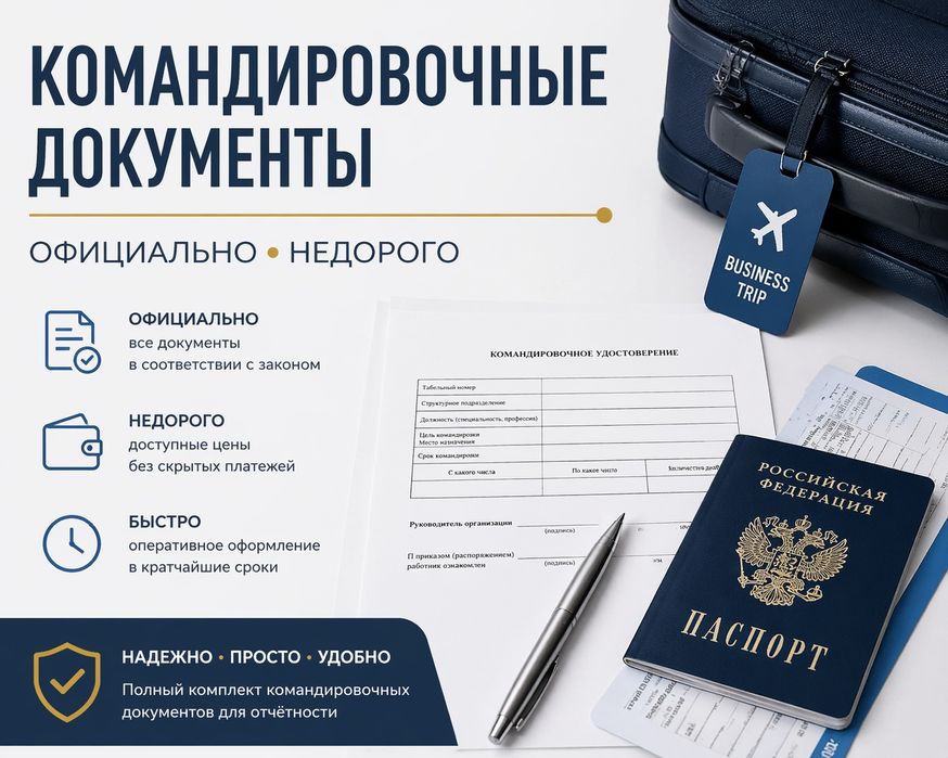 Срочно! Командировочные документы официально