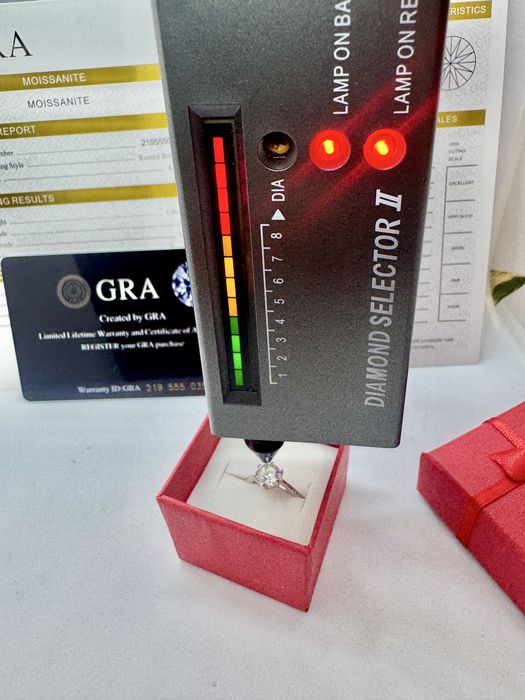 Сребърен пръстен с мойсанит (Диамант) 1 карат