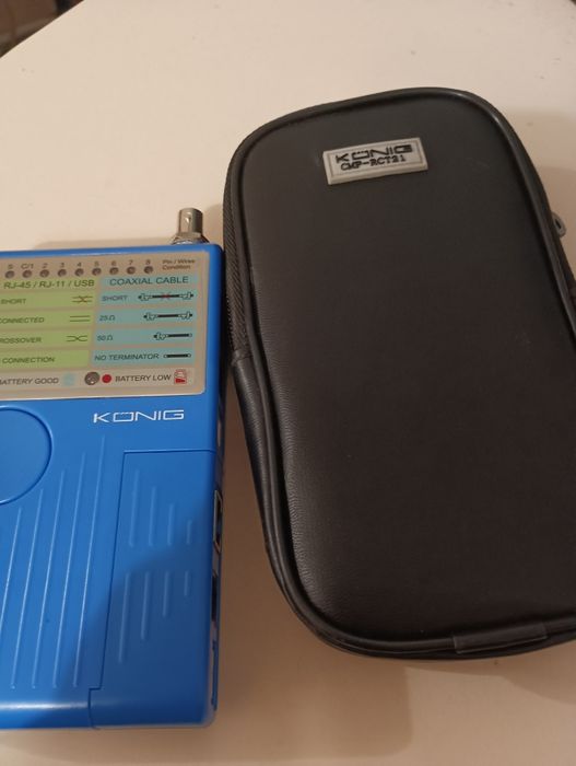 Тестер за мрежови кабели за RJ45, BNC, RJ11, USB, с LED и зумер, захра