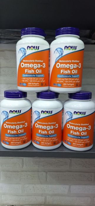 NOW Omega-3 200 Softgels – Original, Yangi