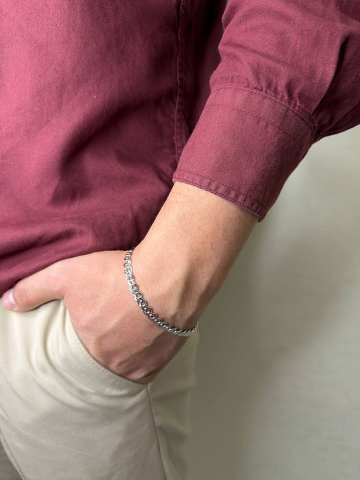 Серебряный мужской стильный браслет. Серебро 925 Есть доставка.