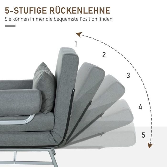 HOMCOM Разтегателен фотьойл
