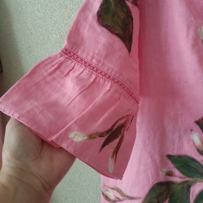 Rochie din in , pictată .