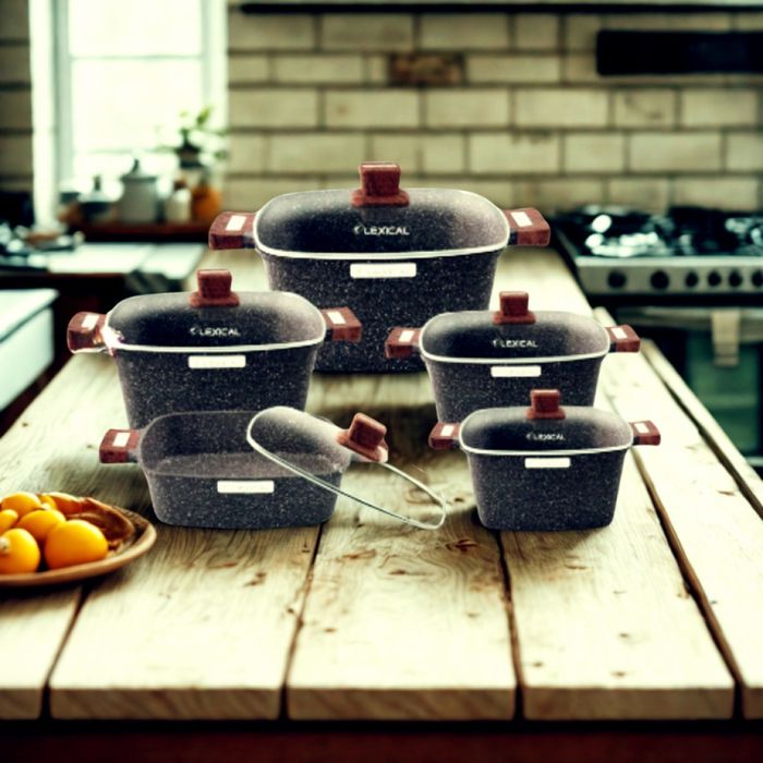 Гранитен комплект касероли от 10 части за кулинарни шедьоври Lexical –