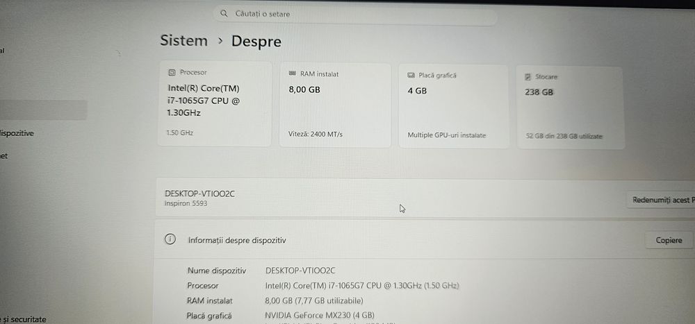 Dell i7 gen 10 &Nvidia 4gb