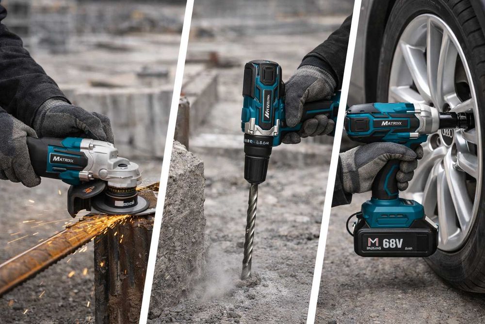 Set scule Matrix brushless 68V 6.0Ah | 4 piese | Profesional | Nou