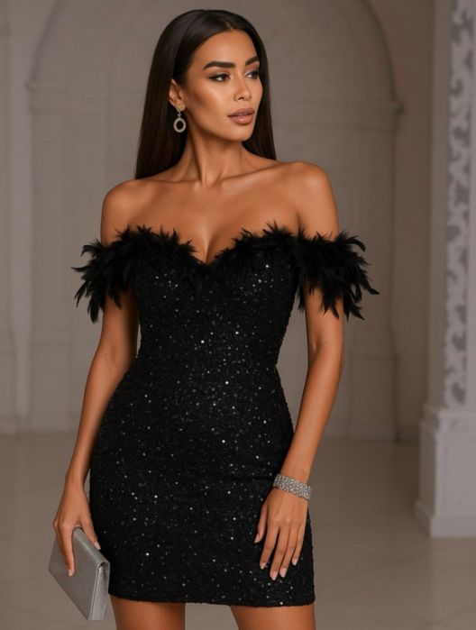 Официална черна рокля