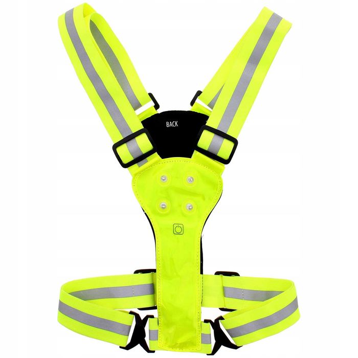 Светлоотразителна жилетка за безопасност с LED осветление