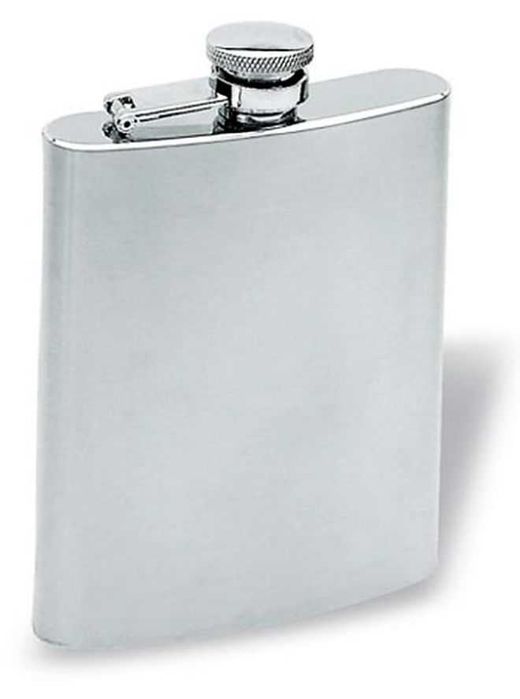 Бутилка / фласка / HIP FLASK за алкохол, плоска, джобна,  стоманена 6€