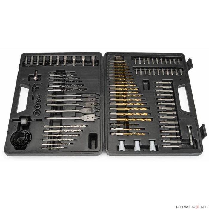Trusa, set 101 piese de burghie, lemn, metal, beton biti, Powermat