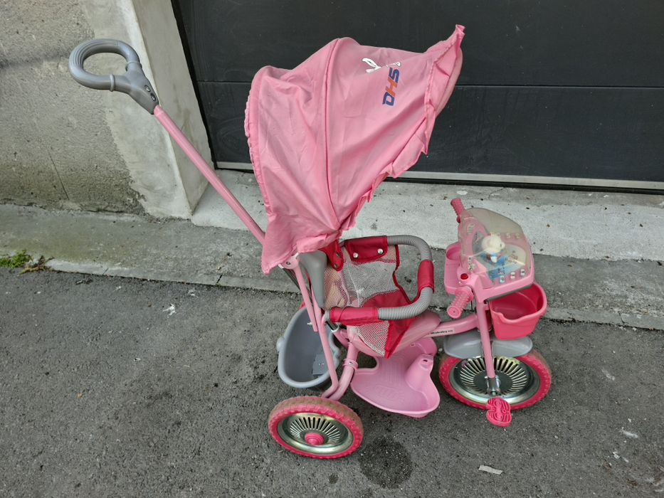 Tricicletă pentru copii DHS Merry Ride, de culoare roz