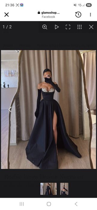 Rochie neagra cu pietre