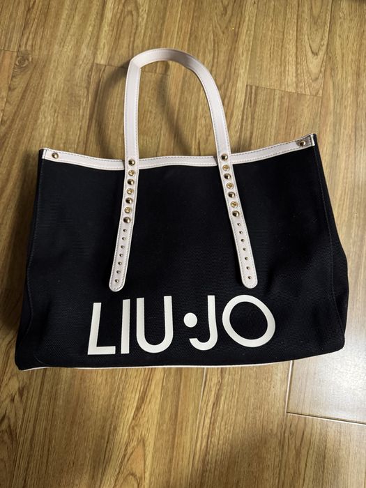 Geantă LIU•JO shopper – negru & bej, aproape nouă