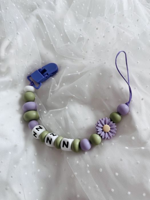 Lantisor suzeta din silicon personalizat cu nume