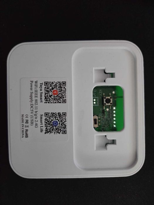 Senzor inteligent de temperatura si umiditate, Vaxiuja, Wifi, Afisaj LCD, Compatibil cu Tuya Smart/Smart Life, Alb