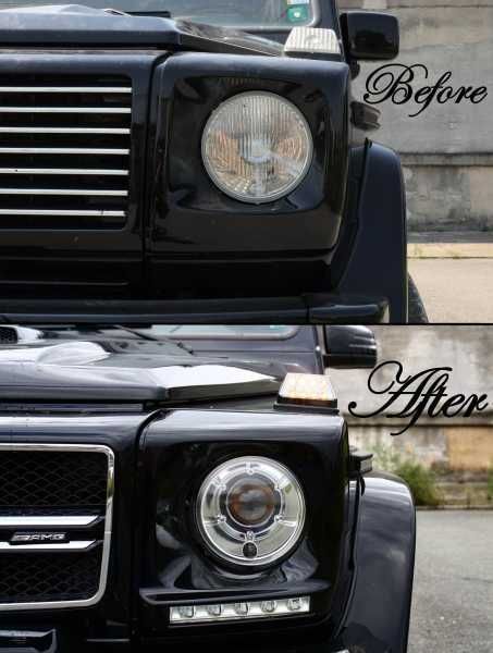 Carcasa faruri cu Lumini de zi LED DRL Mercedes G-Class W463