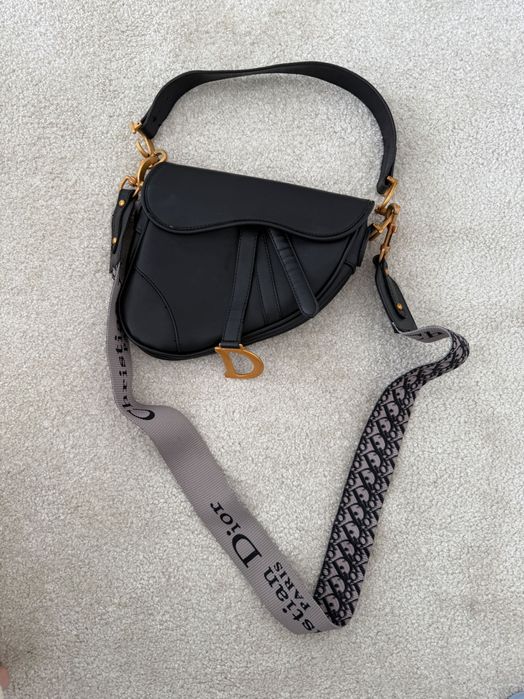 Черна чанти Dior Saddle bag Диор