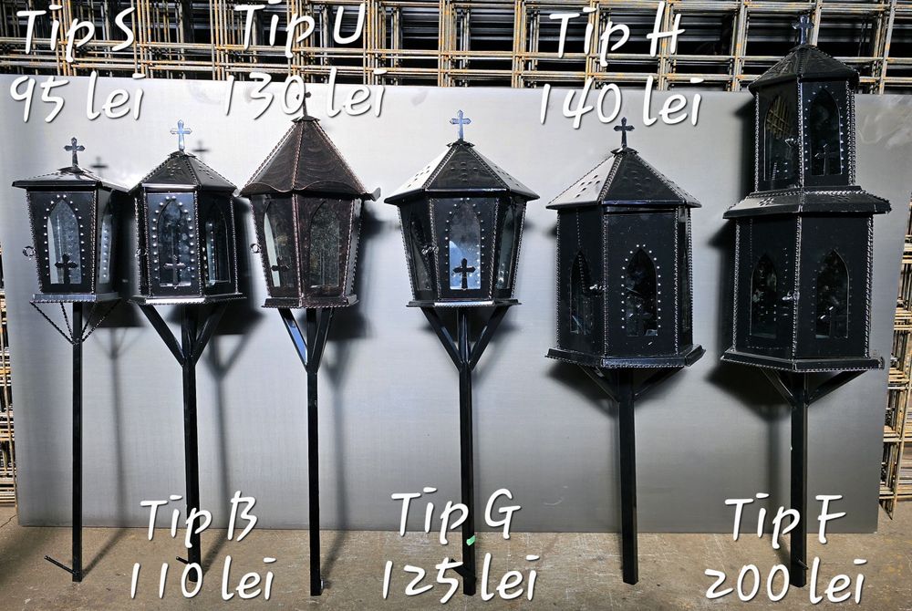 Felinare cimitir negre gri maro sau electrostatic vopsite