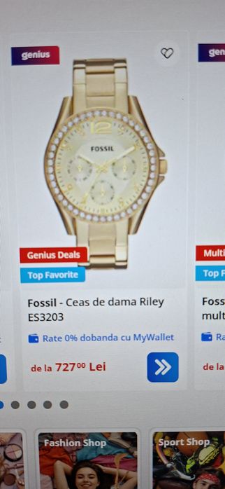 Ceas  Dama Nou ,Fossil  Riley S3203