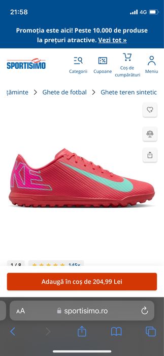 Ghete fotbal sintetic si iarba, nike si adidas