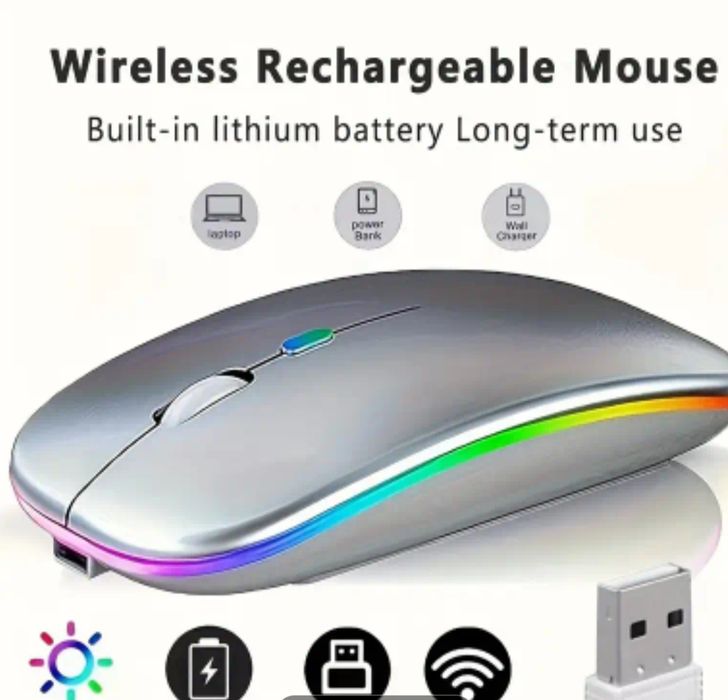 Безжична светещата мишка бяла