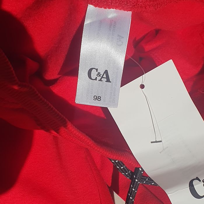 Pantaloni trening 3 ani noi vătuiți cu etichetă 98, roșu, fete, băieți