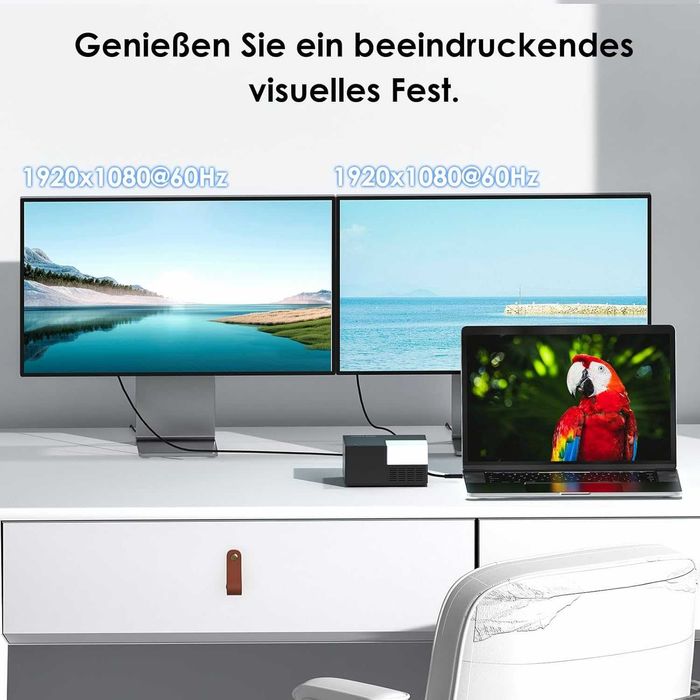 Докинг станция WAVLINK USB-C с два монитора и 2 HDMI порта