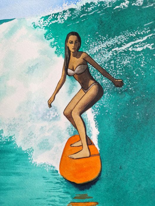 Картина Акварельная Сёрфинг