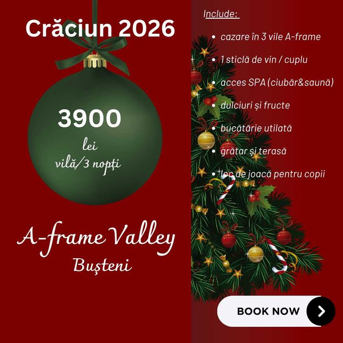 Vile A-frame de închiriat – Jacuzzi & Sauna & BBQ | Bușteni