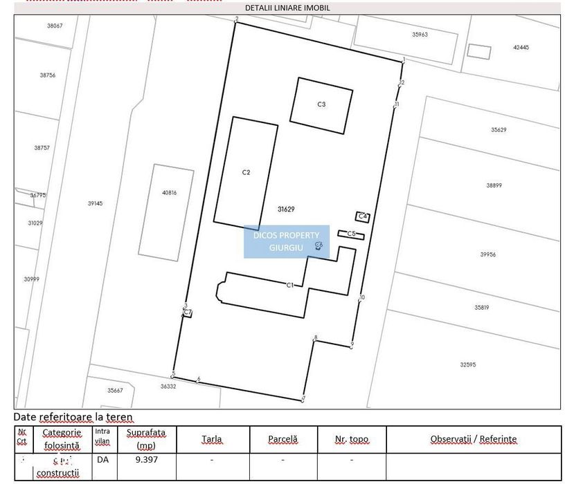 Spațiu administrativ și clădiri birouri + hale de vânzare în Giurgiu,