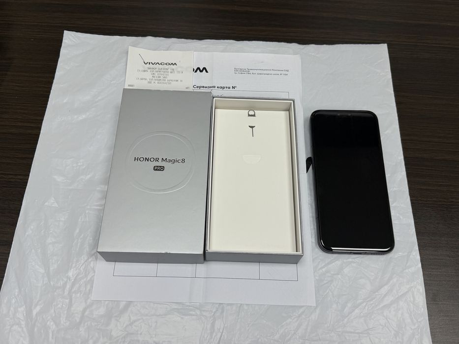 ***КАТО НОВ 512GB Honor Magic 8 Pro Гаранция Vivacom 2028. Black / Черен