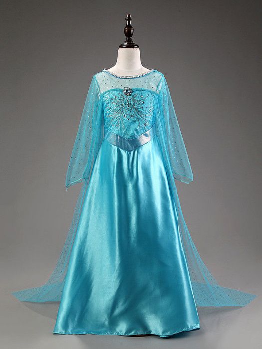 Rochie/rochita Elsa Frozen-model cu trena lunga petreceri/aniversari