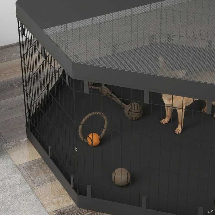 Кошарка за кученца PawHut, височина 76 см/приблизително 2,5 м², 8 панела