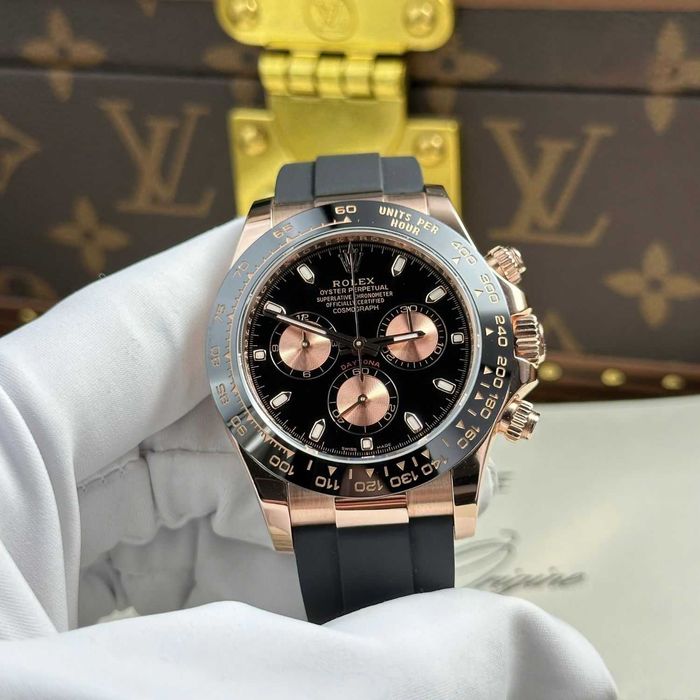 Rolex Daytona 4130 пълно розово злато / каучук