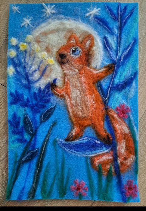 Ръчно правена картина от вълна (филцване))