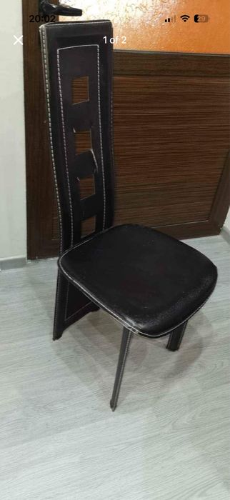 Трапезна стъклена маса елипса с 3 стола