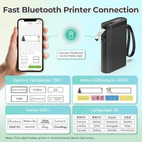Нов Преносим принтер за етикети Nelko P21 Bluetooth iOS Android с термопечат