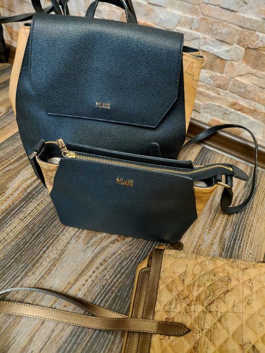 Комплект чанти и раничка от италианската луксозна серия Alviero Martini 1a Classe