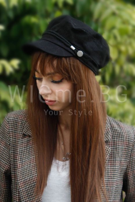 Дълга права кестенява перука с бреон Аделина